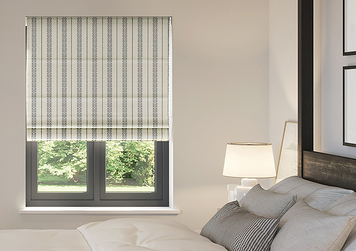 Laurel Stripe, Warm Grey - Twist&Fit Roman Blind - Image 3